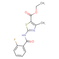 Chemical structure of ethyl 2-(2-fluorobenzamido)-4-methyl-1,3-thiazole-5-carboxylate - CSSB00028006745
