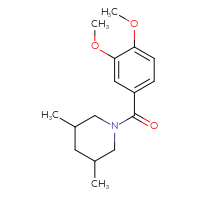 Chemical structure of 1-(3,4-dimethoxybenzoyl)-3,5-dimethylpiperidine - CSSB00046099619