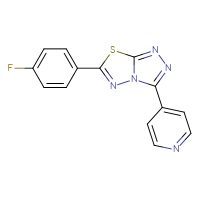 Chemical structure of 4-[6-(4-fluorophenyl)-[1,2,4]triazolo[3,4-b][1,3,4]thiadiazol-3-yl]pyridine - CSSB00121638356