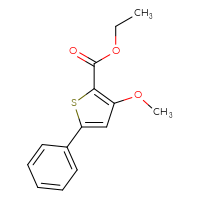 Chemical structure of ethyl 3-methoxy-5-phenylthiophene-2-carboxylate - CSSB02004543448
