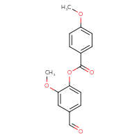 Chemical structure of 4-formyl-2-methoxyphenyl 4-methoxybenzoate - CSSB00000680462