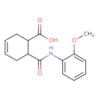 Chemical structure of 6-[(2-methoxyphenyl)carbamoyl]cyclohex-3-ene-1-carboxylic acid - CSSB00025737031