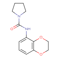 Chemical structure of N-(2,3-dihydro-1,4-benzodioxin-5-yl)pyrrolidine-1-carboxamide - CSSB00103768649