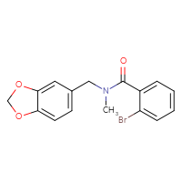 Chemical structure of N-[(2H-1,3-benzodioxol-5-yl)methyl]-2-bromo-N-methylbenzamide - CSSB00105534932