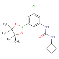 Chemical structure of 1-[3-chloro-5-(4,4,5,5-tetramethyl-1,3,2-dioxaborolan-2-yl)phenyl]-3-cyclobutylurea - CSSB15099371562