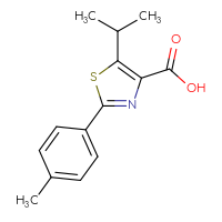 Chemical structure of 2-(4-methylphenyl)-5-(propan-2-yl)-1,3-thiazole-4-carboxylic acid - CSSB02169509756