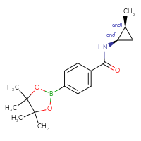 Chemical structure of rac-N-[(1R,2S)-2-methylcyclopropyl]-4-(4,4,5,5-tetramethyl-1,3,2-dioxaborolan-2-yl)benzamide - CSSB21332841261