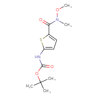 Chemical structure of tert-butyl N-{5-[methoxy(methyl)carbamoyl]thiophen-2-yl}carbamate - CSSB00114094716