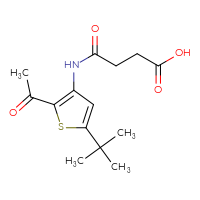 Chemical structure of 3-[(2-acetyl-5-tert-butylthiophen-3-yl)carbamoyl]propanoic acid - CSSB00161152439