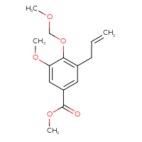 Chemical structure of methyl 3-methoxy-4-(methoxymethoxy)-5-(prop-2-en-1-yl)benzoate - CSSB15073078509