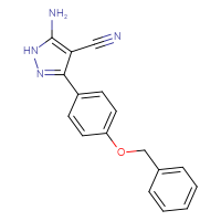 Chemical structure of 5-amino-3-[4-(benzyloxy)phenyl]-1H-pyrazole-4-carbonitrile - CSSB00046001871