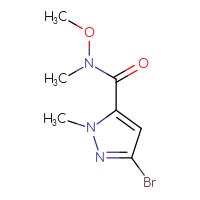 Chemical structure of 3-bromo-N-methoxy-N,1-dimethyl-1H-pyrazole-5-carboxamide - CSSB00015460307