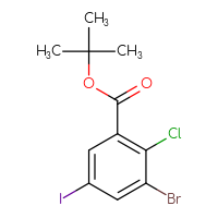 Chemical structure of tert-butyl 3-bromo-2-chloro-5-iodobenzoate - CSSB14948340327