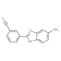 Chemical structure of 3-(5-methyl-1H-1,3-benzodiazol-2-yl)benzonitrile - CSSB00003137144