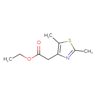 Chemical structure of ethyl 2-(2,5-dimethyl-1,3-thiazol-4-yl)acetate - CSSB00016343364