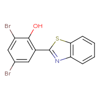 Chemical structure of 2-(1,3-benzothiazol-2-yl)-4,6-dibromophenol - CSSB02267474119