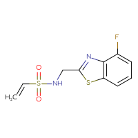 Chemical structure of N-[(4-fluoro-1,3-benzothiazol-2-yl)methyl]ethene-1-sulfonamide - CSSB21332047875
