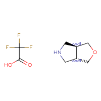 Chemical structure of rac-(3aR,6aR)-hexahydro-1H-furo[3,4-c]pyrrole; trifluoroacetic acid - CSSB20621793450