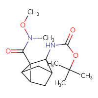 Chemical structure of tert-butyl N-{2-[methoxy(methyl)carbamoyl]tricyclo[2.2.1.0²,⁶]heptan-3-yl}carbamate - CSSB02129230257