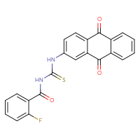 Chemical structure of 1-(9,10-dioxo-9,10-dihydroanthracen-2-yl)-3-(2-fluorobenzoyl)thiourea - CSSB00121655157