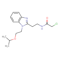 Chemical structure of 2-chloro-N-(2-{1-[2-(propan-2-yloxy)ethyl]-1H-1,3-benzodiazol-2-yl}ethyl)acetamide - CSSB21332068606