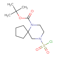 Chemical structure of tert-butyl 9-(chlorosulfonyl)-6,9-diazaspiro[4.5]decane-6-carboxylate - CSSB08343128749