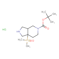 Chemical structure of tert-butyl 7a-(dimethylphosphoryl)-octahydro-1H-pyrrolo[3,4-c]pyridine-5-carboxylate hydrochloride - CSSB20504684418