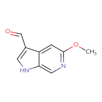 Chemical structure of 5-methoxy-1H-pyrrolo[2,3-c]pyridine-3-carbaldehyde - CSSB00009868990