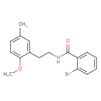 Chemical structure of 2-bromo-N-[2-(2-methoxy-5-methylphenyl)ethyl]benzamide - CSSB00105537845