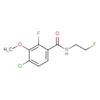 Chemical structure of 4-chloro-2-fluoro-N-(2-fluoroethyl)-3-methoxybenzamide - CSSB06480589153