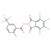 Chemical structure of 4,5,6,7-tetrachloro-1,3-dioxo-2,3-dihydro-1H-isoindol-2-yl 2-iodo-5-(trifluoromethyl)benzoate - CSSB20271340146