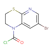Chemical structure of 7-bromo-1H,2H,3H-pyrido[2,3-b][1,4]thiazine-1-carbonyl chloride - CSSB15005990445
