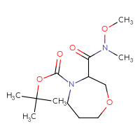 Chemical structure of tert-butyl 3-[methoxy(methyl)carbamoyl]-1,4-oxazepane-4-carboxylate - CSSB06824528931