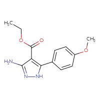 Chemical structure of ethyl 3-amino-5-(4-methoxyphenyl)-1H-pyrazole-4-carboxylate - CSSB00132543327