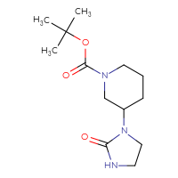 Chemical structure of tert-butyl 3-(2-oxoimidazolidin-1-yl)piperidine-1-carboxylate - CSSB00103860604