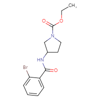 Chemical structure of ethyl 3-(2-bromobenzamido)pyrrolidine-1-carboxylate - CSSB02042680187
