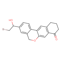 Chemical structure of 3-(2-bromo-1-hydroxyethyl)-8,9,10,11-tetrahydro-5H-6-oxatetraphen-8-one - CSSB00103168618