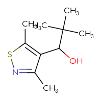 Chemical structure of 1-(3,5-dimethyl-1,2-thiazol-4-yl)-2,2-dimethylpropan-1-ol - CSSB02516753806