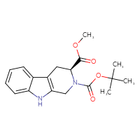 Chemical structure of 2-tert-butyl 3-methyl (3S)-1H,2H,3H,4H,9H-pyrido[3,4-b]indole-2,3-dicarboxylate - CSSB00138414950
