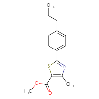 Chemical structure of methyl 4-methyl-2-(4-propylphenyl)-1,3-thiazole-5-carboxylate - CSSB02533929279
