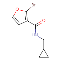 Chemical structure of 2-bromo-N-(cyclopropylmethyl)furan-3-carboxamide - CSSB00014122565