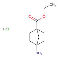 Chemical structure of ethyl 4-aminobicyclo[2.2.1]heptane-1-carboxylate hydrochloride - CSSB20963518788