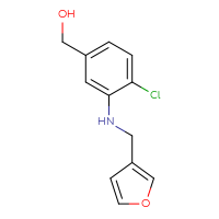Chemical structure of (4-chloro-3-{[(furan-3-yl)methyl]amino}phenyl)methanol - CSSB00006498500