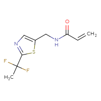 Chemical structure of N-{[2-(1,1-difluoroethyl)-1,3-thiazol-5-yl]methyl}prop-2-enamide - CSSB21332073243