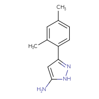 Chemical structure of 3-(2,4-dimethylphenyl)-1H-pyrazol-5-amine - CSSB00102530715