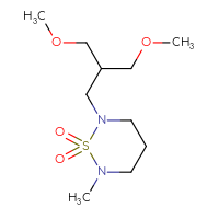 Chemical structure of 2-[3-methoxy-2-(methoxymethyl)propyl]-6-methyl-1λ⁶,2,6-thiadiazinane-1,1-dione - CSMB02166337988
