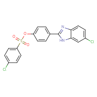 Chemical structure of 4-(6-chloro-1H-1,3-benzodiazol-2-yl)phenyl 4-chlorobenzene-1-sulfonate - CSSB00121690901