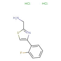 Chemical structure of 1-[4-(2-fluorophenyl)-1,3-thiazol-2-yl]methanamine dihydrochloride - CSSB00000722465