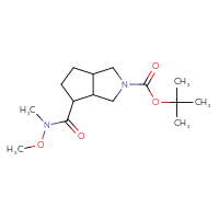 Chemical structure of tert-butyl 4-[methoxy(methyl)carbamoyl]-octahydrocyclopenta[c]pyrrole-2-carboxylate - CSSB06258657186