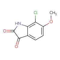 Chemical structure of 7-chloro-6-methoxy-2,3-dihydro-1H-indole-2,3-dione - CSSB00010496448